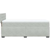 vidaXL Box spring postelja z vzmetnico svetlo siv 90x190 cm žamet | Shoptok.si