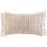 Douceur d intérieur COUSSIN DEHOUS. COMPR. FRANGES 30 x 50 CM COTON MACRAME MACRALIN Bež Cijene