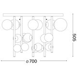 Ideal Lux led luster na stalku perlage 18xG9/3W/230V prečnik 70 cm crna/dimljena | Eponuda.com