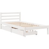 vidaXL Posteljni okvir s predali bel 90x200 cm trdna borovina, (21292204) Cene
