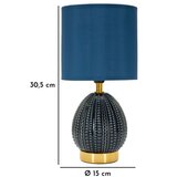 Mauro Ferretti Modra keramična namizna svetilka s tekstilnim senčilom (višina 30,5 cm) Flavi – | Shoptok.si