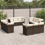 vidaXL 12-dijelni set vrtnih sofa od poliratana s jastucima smeđi Cijene