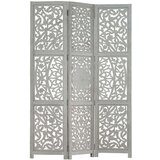 Sobna pregrada s 3 panela siva 120 x 165 cm masivno drvo manga | shoptok.hr