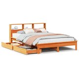  Krevet s regalom za knjige bez madraca 135 x 190 cm od borovine | shoptok.hr