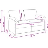 SOFA za dvije osobe Ružičasta 158 x 83 x 95 cm Baršun | shoptok.hr