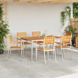  Vrtni set za objed 7 pcs Masivni teak drvo i nehrđajući čelik | shoptok.hr