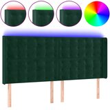  LED uzglavlje tamnozeleno 203 x 16 x 118/128 cm baršunasto | shoptok.hr