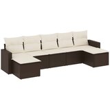  7-dijelni set vrtnih sofa od poliratana s jastucima smeđi | shoptok.hr