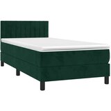  box spring s madracem LED tamnozeleni 90x200 cm baršun | shoptok.hr