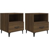 Furnova Nočna omarica 2 kosa rjavi hrast konstruiran les, (21928097) | Shoptok.si
