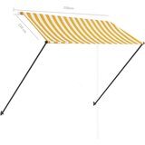  Tenda na uvlačenje s LED svjetlima 250 x 150 cm žuto-bijela | shoptok.hr
