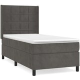 Box spring postelja z vzmetnico temno siv 90x190 cm žamet, (20790480) | Shoptok.si