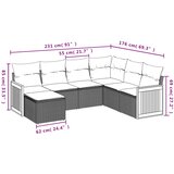  Vrtni set od 7 dijelova s jastucima, sivi poliratan | shoptok.hr