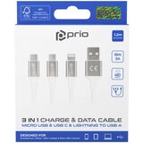  podatkovni kabel iz usb-a na microusb 2.0 / usb-c / lightning, 1,2 m | Shoptok.si