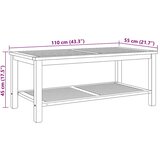  Kava Stol s pohranom Smeđa 110 x 55 x 45 cm Čvrsto teak drvo | shoptok.hr