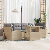  7-dijelni vrtni sofa set s jastučićima Bež Poli ratan | shoptok.hr