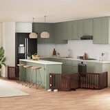 vidaXL Ograda za pse z vrati zložljiva 8 panelov rjava 640 cm les | Shoptok.si