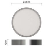  LED svetilo nadometno NEXXO, okroglo, srebrno, 21W, nastavljiva CCT | Shoptok.si