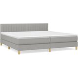  Krevet s oprugama i madracem svjetlosivi 200 x 200cm od tkanine | shoptok.hr