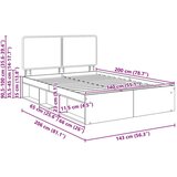  Konstrukcija postelje z vzglavjem Siva Sonoma 140 x 200 cm, (5000102683) | Shoptok.si