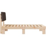 vidaXL krevetni okvir s tapiciranim uzglavljem sivo-smeđa 100 x 200 cm | shoptok.hr
