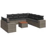  The Living Store Vrtna sedežna garnitura 10-delna z blazinami siv poli ratan - Vrtna Sedežna Garniture, (21460352) | Shoptok.si