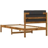  Krevetni okvir s tapiciranim uzglavljem Prirodna i tamnosiva - Prirodna i tamnosiva 80 x 200 cm | shoptok.hr
