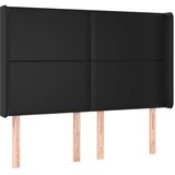  Uzglavlje s ušima crni 147x16x118/128 cm od umjetne kože | shoptok.hr