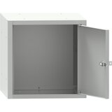  Kockasta omarica s ključavnico, VxŠxG 350 x 350 x 426 mm, svetlo sive barve Cene