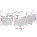 vidaXL 9-dijelni vrtni bistro set od poliratana s jastucima bež | shoptok.hr