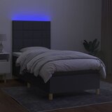  box spring s madracem LED tamnosivi 80 x 200 cm tkanina | shoptok.hr