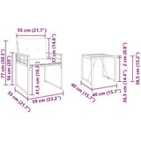  Set vanjskog namještaja s jastukom 3 pcs Svijetlo siva | shoptok.hr