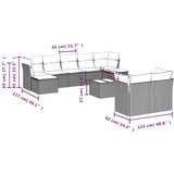 vidaXL 10-dijelni set vrtnih sofa od poliratana s jastucima smeđi | shoptok.hr
