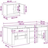  Loft krevet s ormarom s vratima 3 kom. Bijela Konstruirano drvo 75 x 190 cm | Shoptok.si