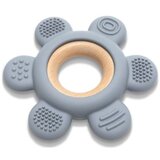 Lorelli silikonsko drvena glodalica za bebe flower - natural grey ( 10210890003 ) Cene