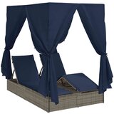  Dvostruka ležaljka Podesiva Crna 205 x 129 x 200 cm poliratan | shoptok.hr
