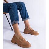 Gemre Edelia brown eco leather moccasins with gold embellishment | shoptok.hr
