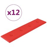  Zidne ploče od umjetne kože 12 kom crvene 60 x 15 cm 1 08 m² | shoptok.hr