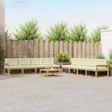  Set vanjskih sofa 9 pcs Bijela i krem 79 x 79 x 37 cm Poliester | shoptok.hr