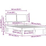  Posteljni okvir z oblazinjenim vzglavjem z vzglavjem Temno siva, (5000101569) | Shoptok.si