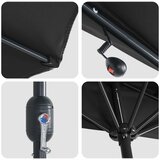  Vrtni suncobran Crna 294 x 150 x 224 cm Poliester i čelik | Eponuda.ba