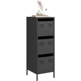  Visoka komoda crna 39x35x103,5 cm čelična | Eponuda.com