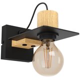 Eglo Bramerton zidna lampa E27, crna/drvo, 43753 | shoptok.hr