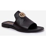 Zazoo Elegant Women's Leather Slippers With Decoration 3008 Black | Shoptok.si