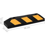 vidaXL Odsevna parkirna blokada 2 kosa 56x15x10 cm guma | Shoptok.si