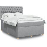 vidaXL Krevet box spring s madracem svjetlosivi 140x200 cm od tkanine | shoptok.hr