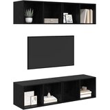  Set TV komoda Zidne 4 pcs Crni hrast 37 x 37 x 72 cm | Eponuda.com