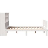 vidaXL Krevet s regalom z knjige bez madraca bijeli 120x190cm borovina | shoptok.hr