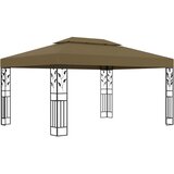  Sjenica s dvostrukim krovom 3 x 4 m smeđe-siva 180 g/m² | shoptok.hr