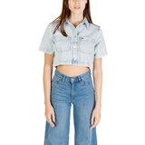Tommy Hilfiger Srajce & Bluze CROPPED SS SHIRT CI6 DW0DW21072 Modra | Shoptok.si